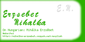 erzsebet mihalka business card