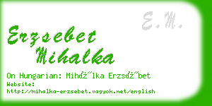 erzsebet mihalka business card